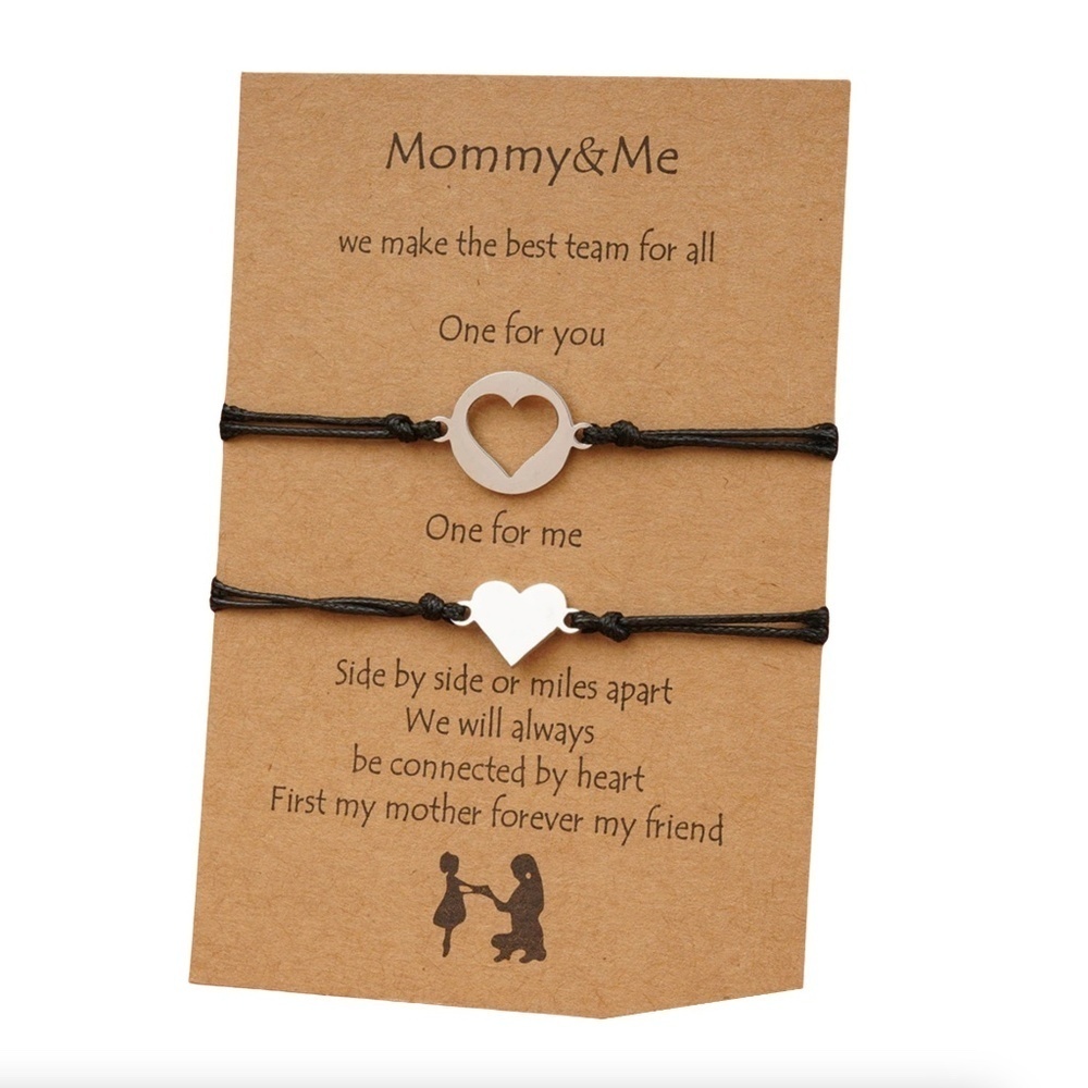 Mommy & Me Matching Heart Bracelets – Adjustable Gift Set for Mother & Child